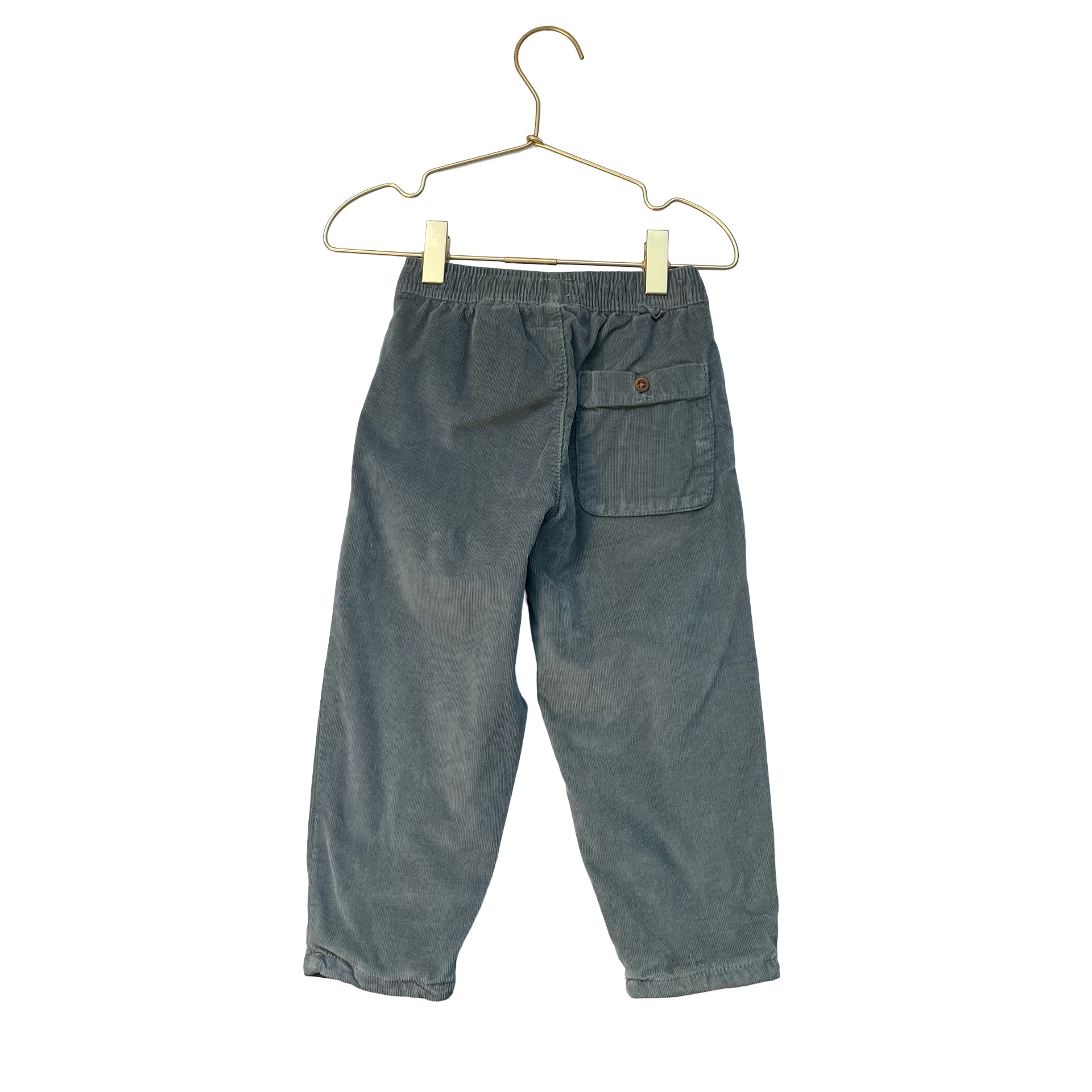 Zara Jersey-Lined Green Corduroy Pants - Size 2-3