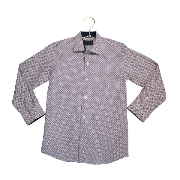 Marcelo D'Liola White, Plum, Pink Pattern Button Down Shirt - Size 6