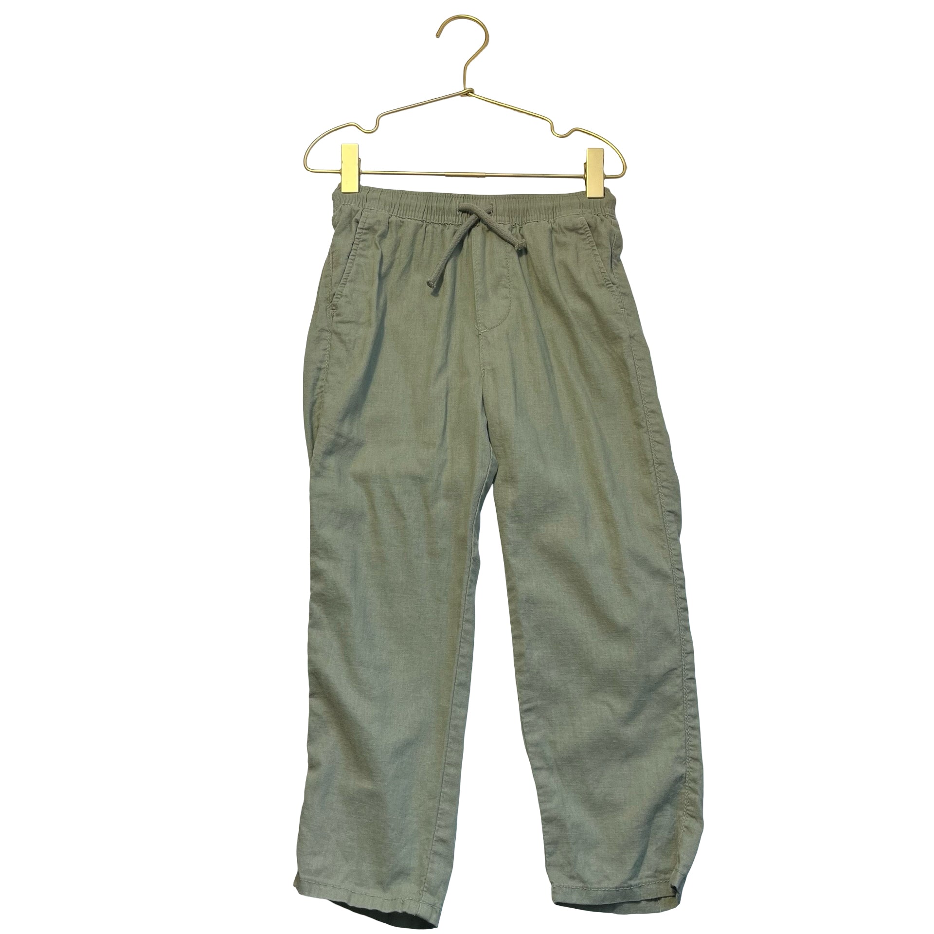 H&M Loose Fit Olive Green Linen-Cotton Pants - Size 5T
