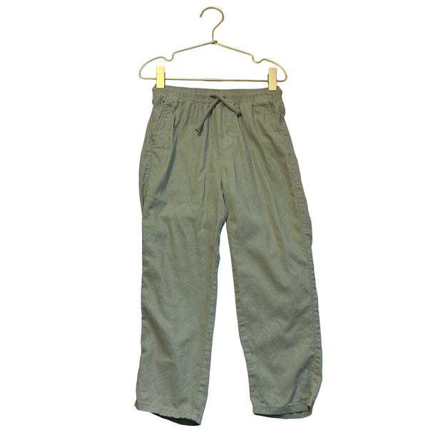 H&M Loose Fit Olive Green Linen-Cotton Pants - Size 5T