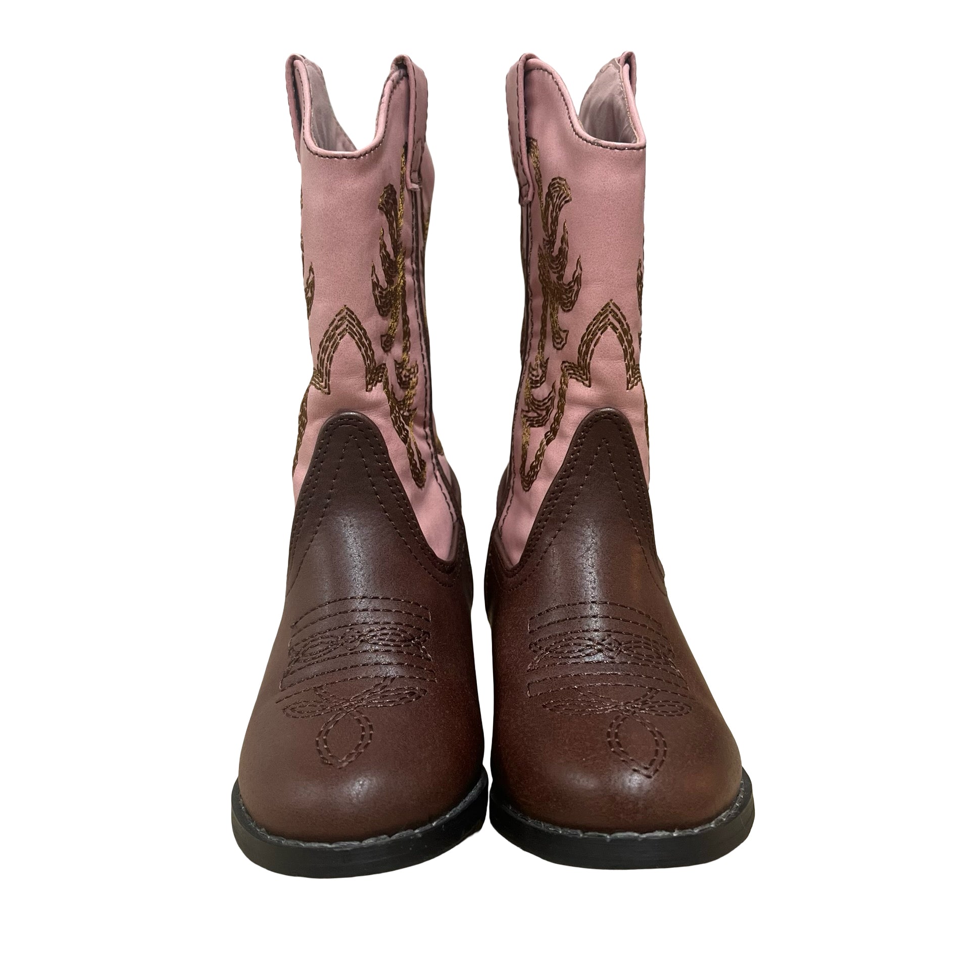 Wild Bear Boots Brown & Pink Cowgirl Boots - Size 8