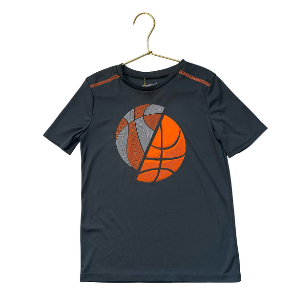 Jumping Beans Active Gray & Orange Basketball Graphic T-Shirt - Size 7