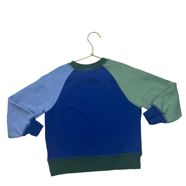 Hanna Andersson Blue & Green Colorblock Sweatshirt - Size 4
