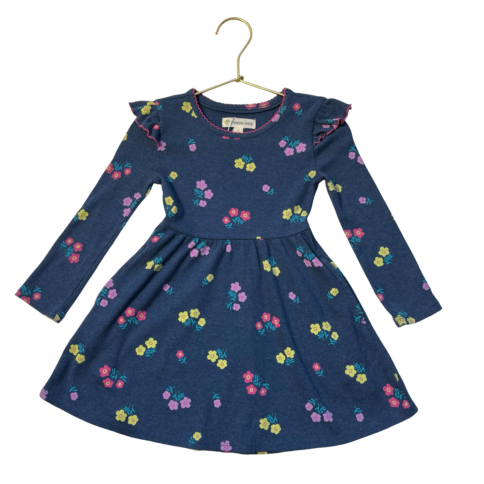 Tucker & Tate Blue Flower Print Dress - Size 2