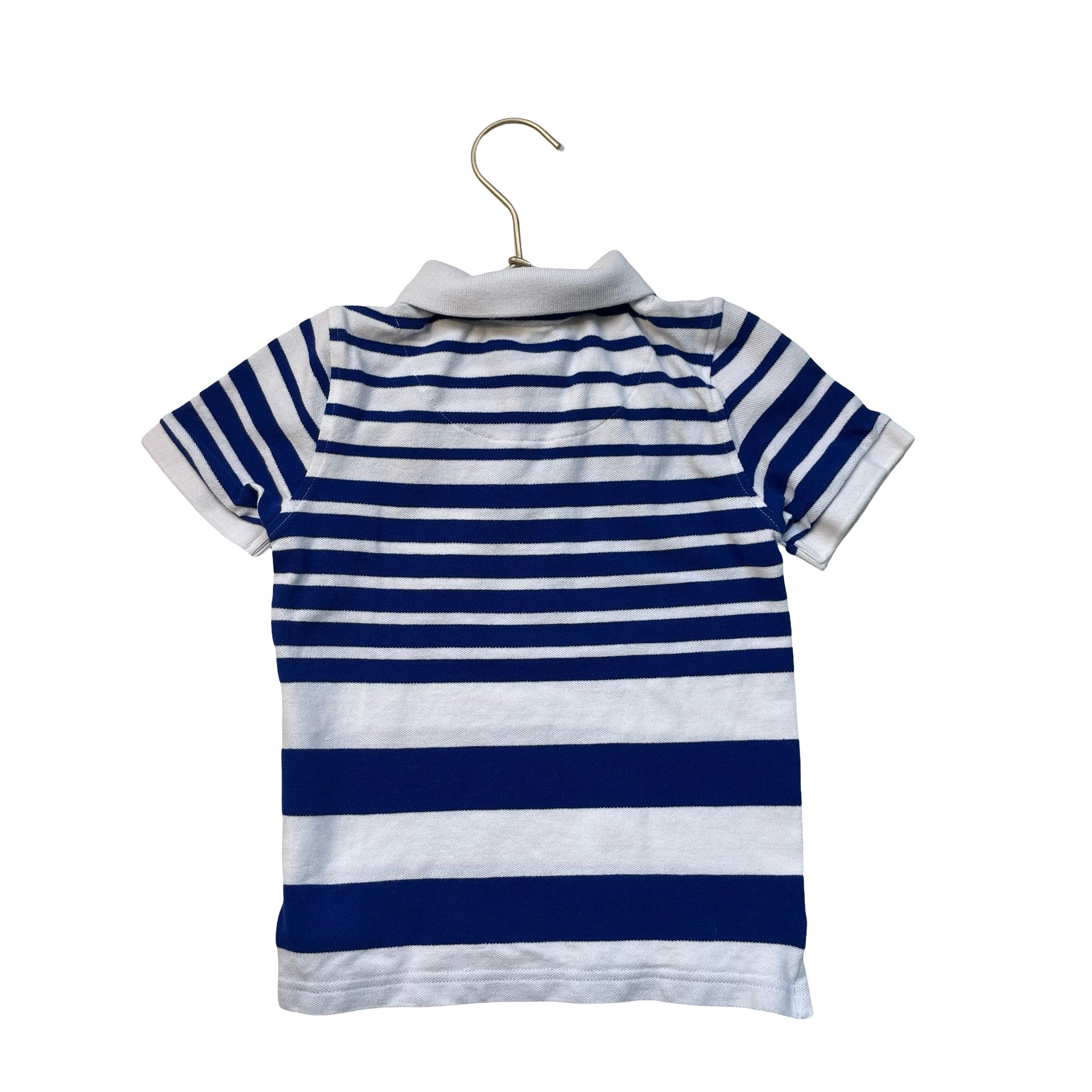 Boden Blue & White Striped Polo Shirt - Size 4-5Y