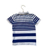 Boden Blue & White Striped Polo Shirt - Size 4-5Y
