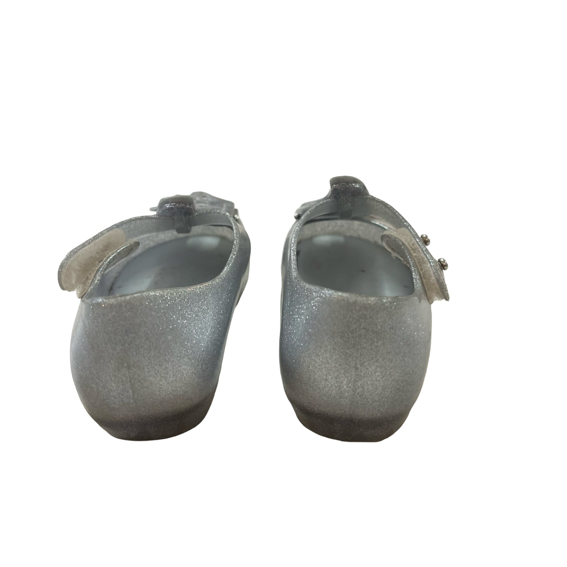 Mini Melissa Silver Metallic Butterfly Shoes - Size 7