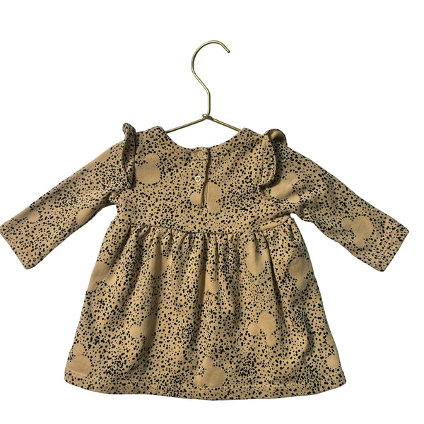 Baby Gap x Disney Khaki & Black Mickey Mouse Print Dress - Size 3-6 Mo