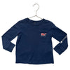 Vineyard Vines Navy Football Whale Graphic Shirt - Size 2T