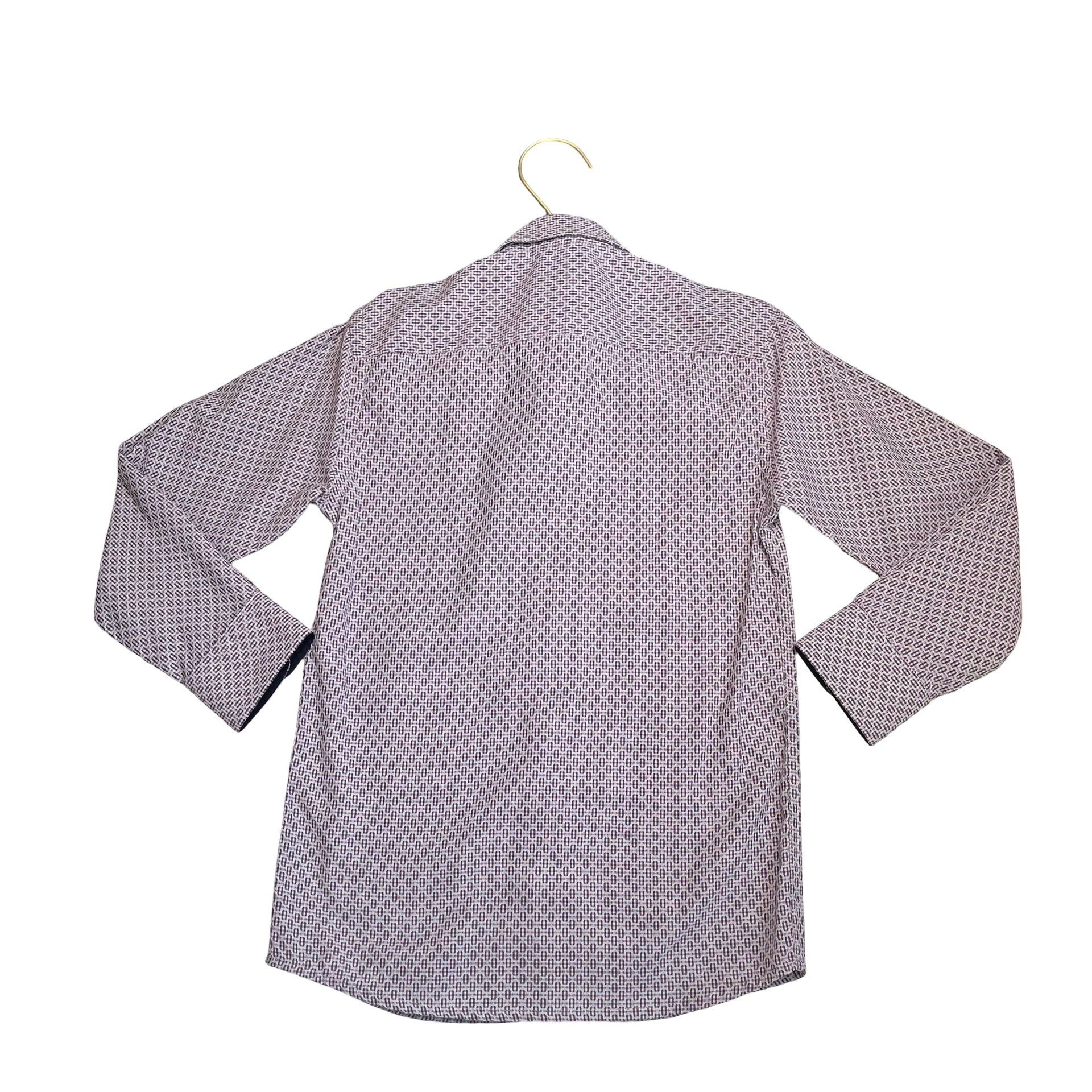 Marcelo D'Liola White, Plum, Pink Pattern Button Down Shirt - Size 6