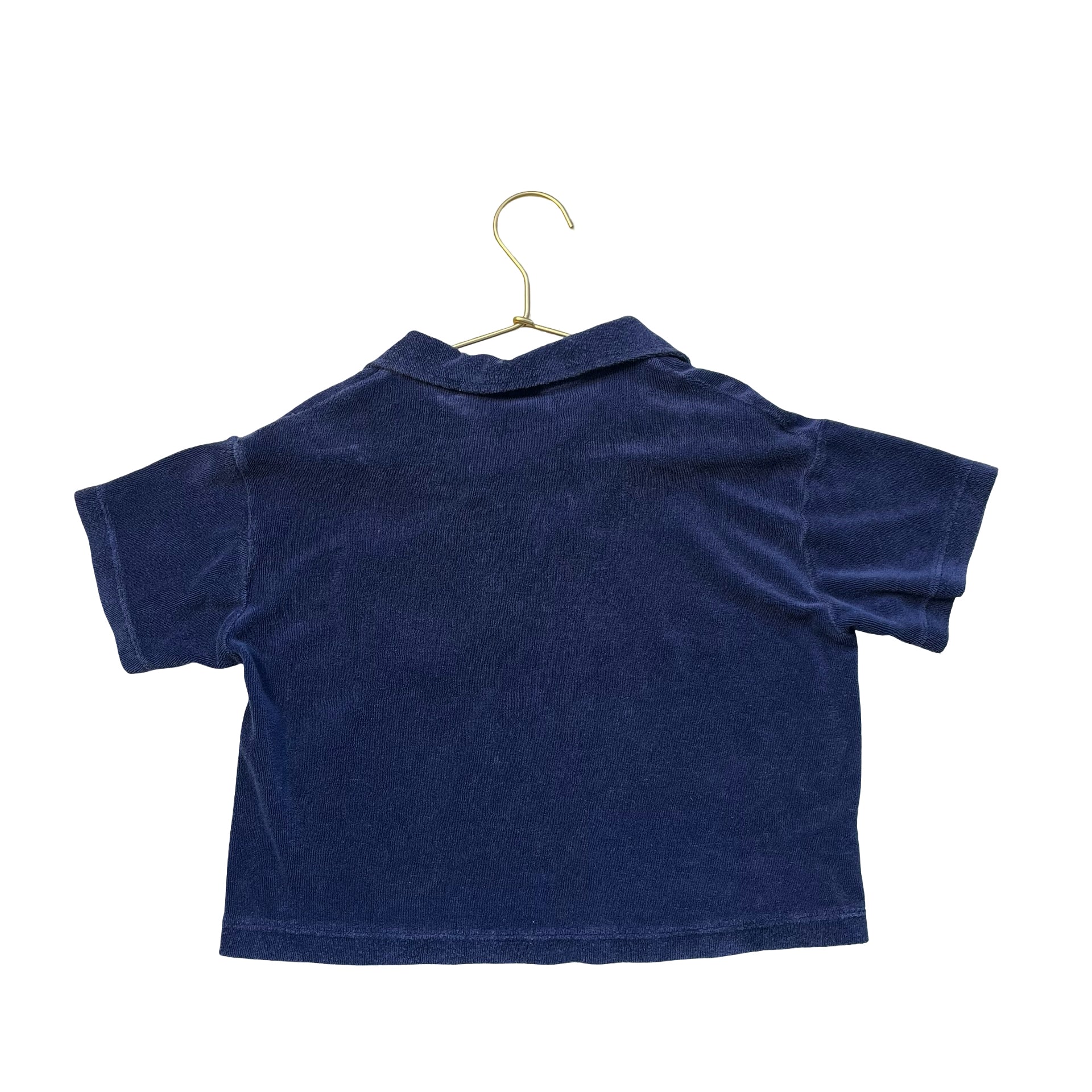 Zara Navy Terry Polo Shirt - Size 3