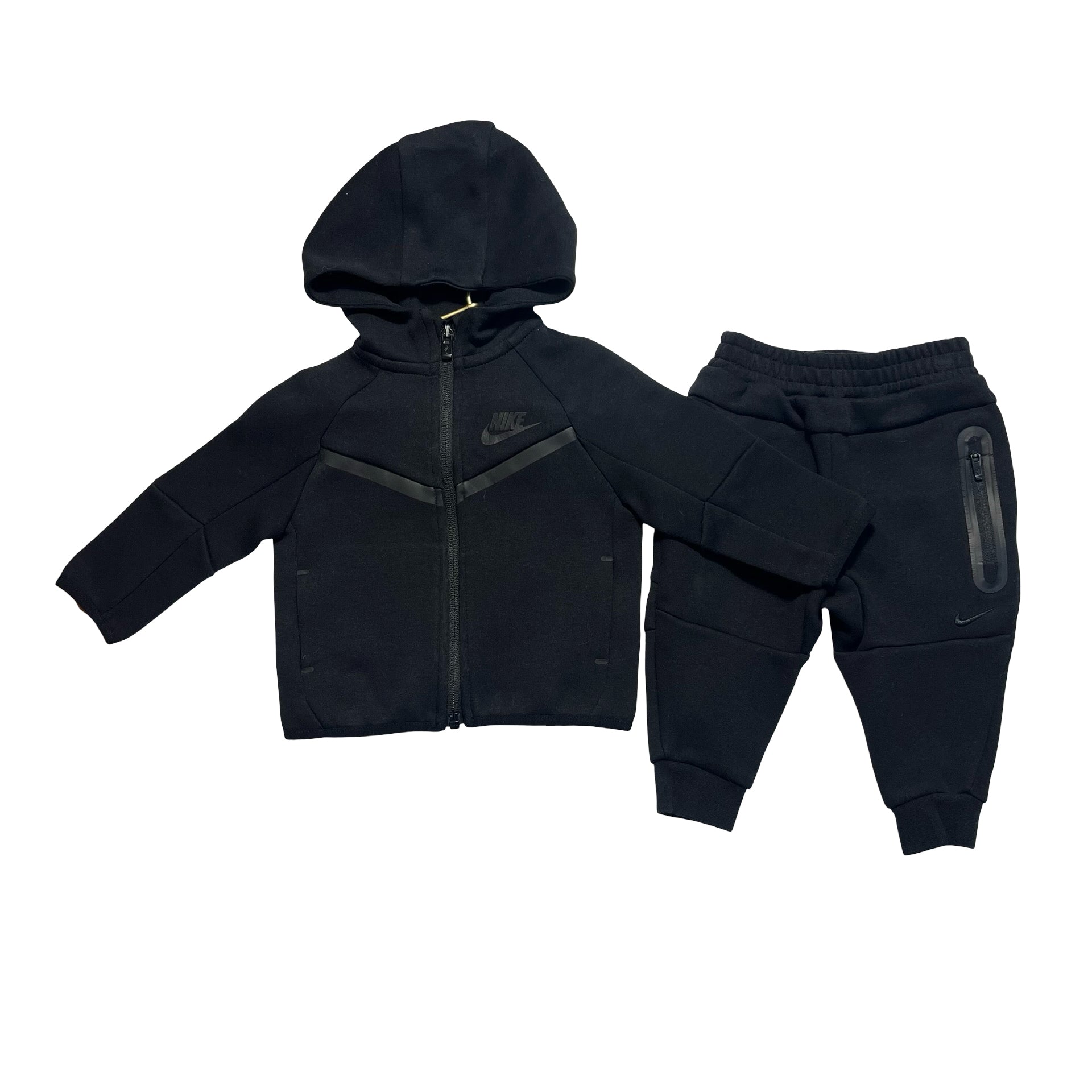 Nike Tech Black Zip-Up Hoodie & Jogger Set - Size 12 Mo