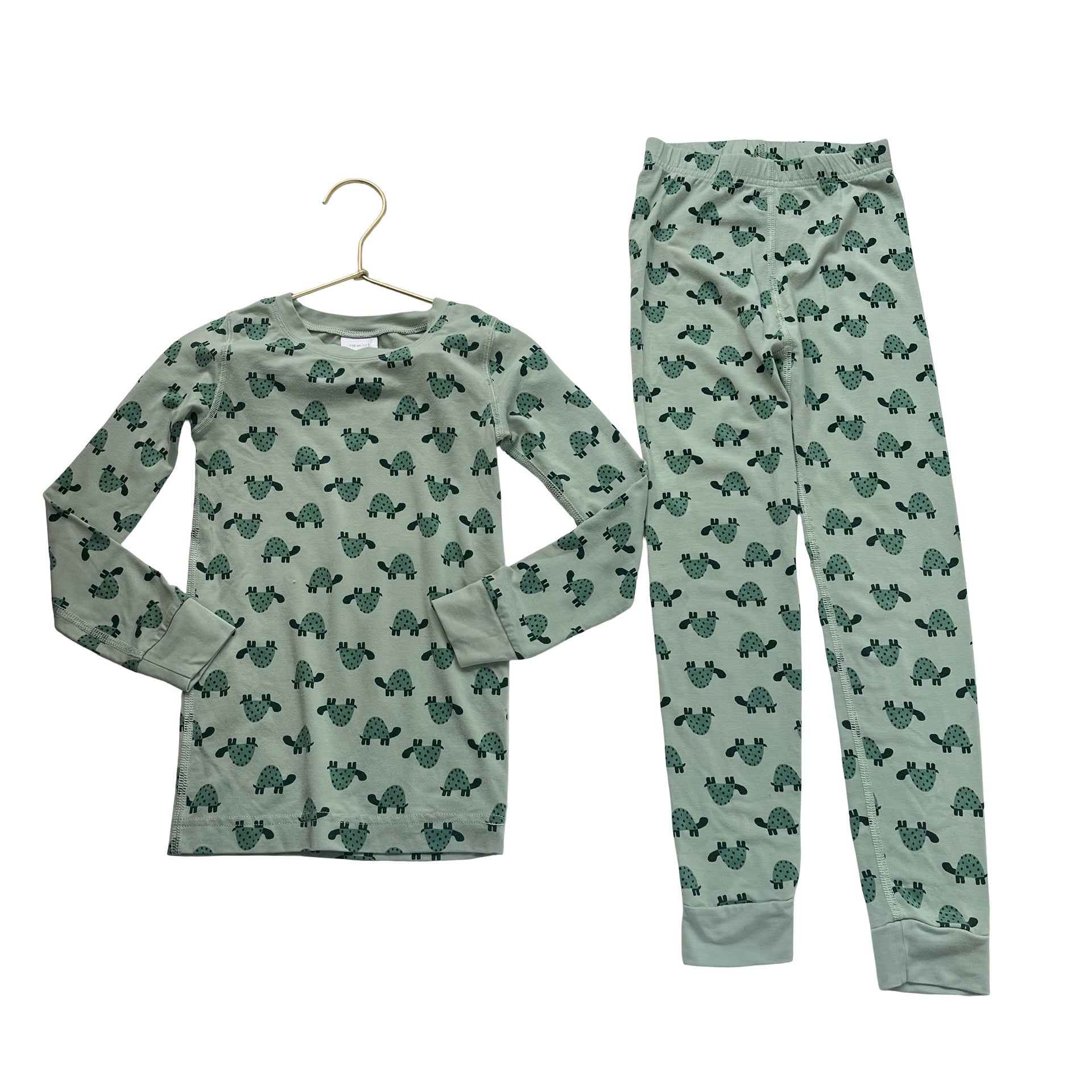 Hanna Andersson Green Turtle Print 2 Piece PJS - Size 5