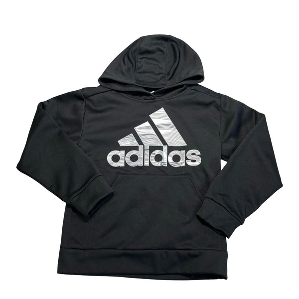 Adidas Black & Gray Logo Athletic Hooded Sweatshirt - Size S 8