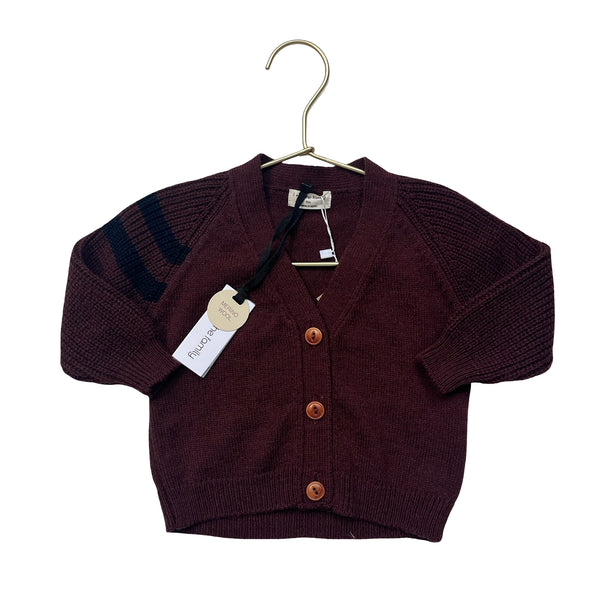 1 + in the family Burgundy Wool-Blend V-Neck Cardigan Sweater with Tags - 6 Mo