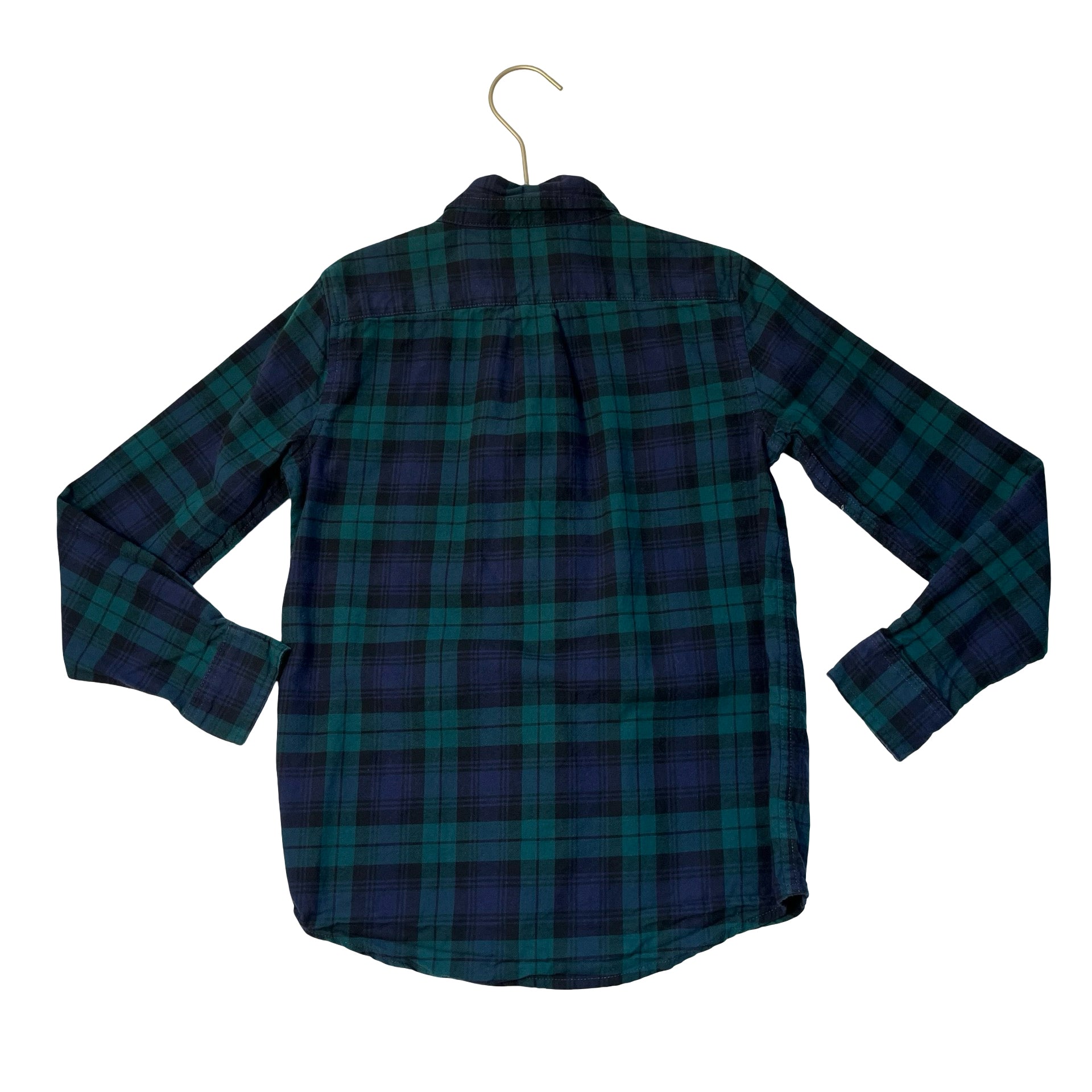Janie and Jack Navy & Green Tartan Plaid Flannel Shirt - Size 8