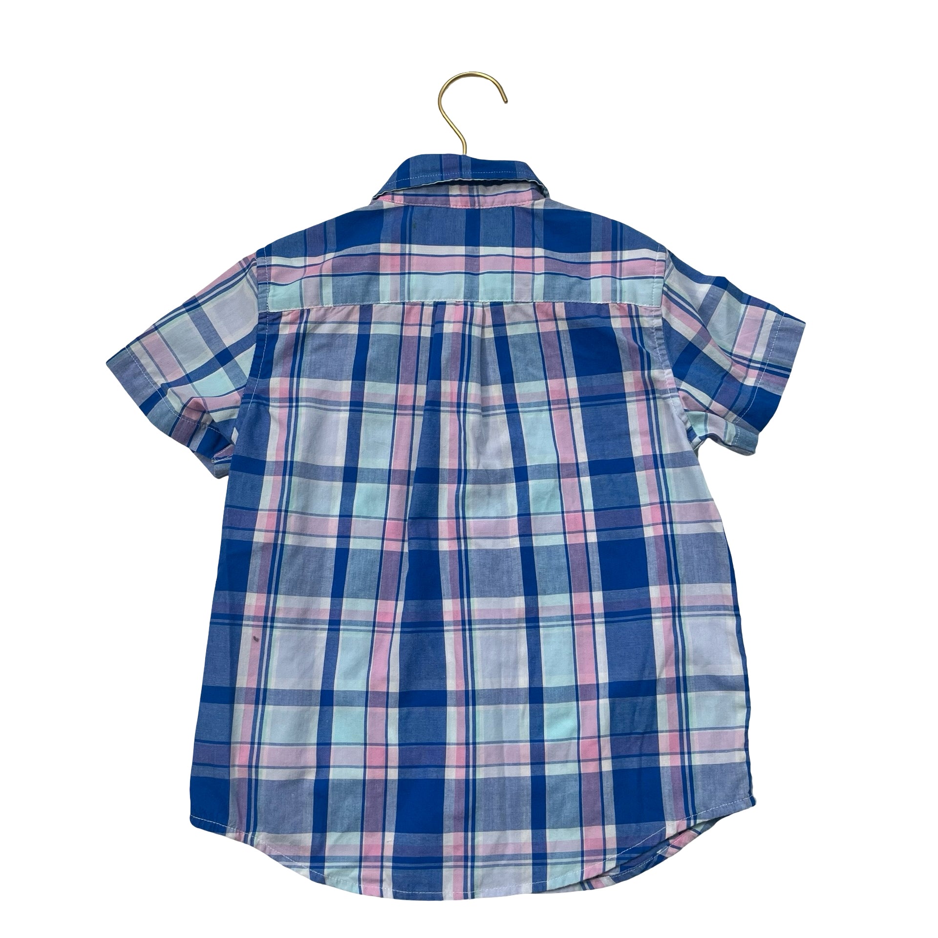 Crown & Ivy Blue & Pink Plaid Button Down - Size 7