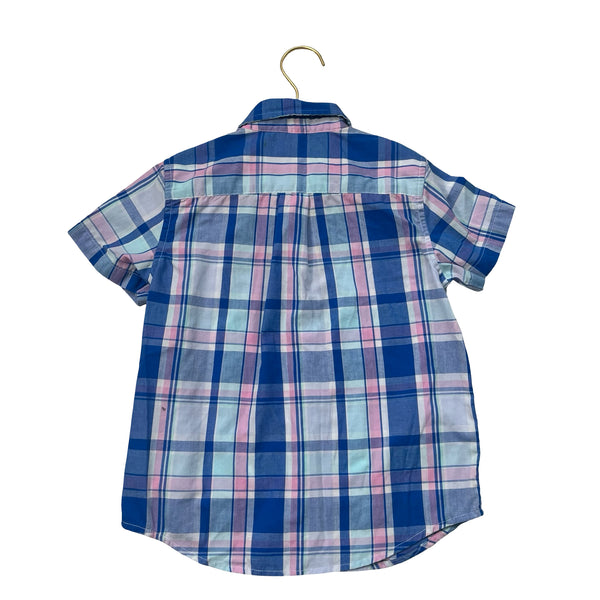 Crown & Ivy Blue & Pink Plaid Button Down - Size 7