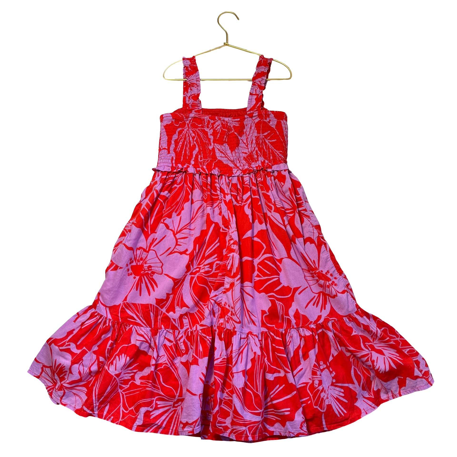 Gap Kids Red & Lavender Troical Floral Dress - Size L 10