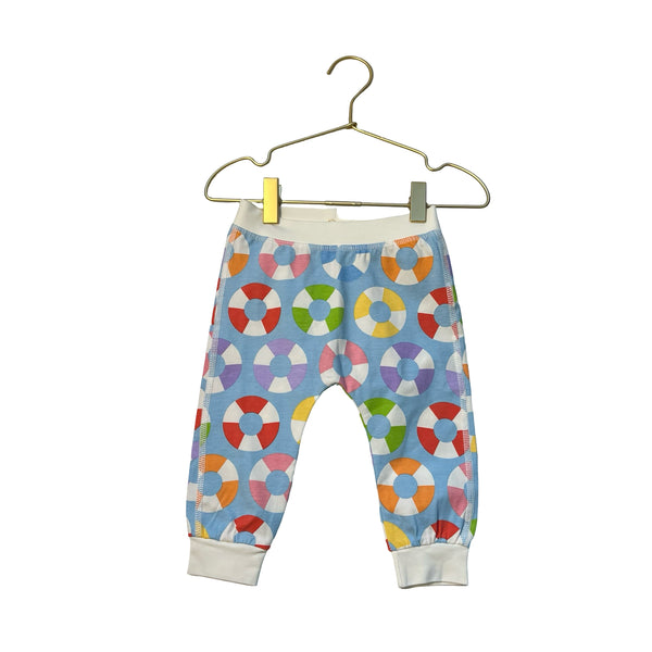 Monica + Andy Light Blue & Colorful Life Preserver Print Pants - Size 9-12 Mo