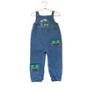 Baby Boden Train Applique Denim Overalls - Size 12-18 Mo