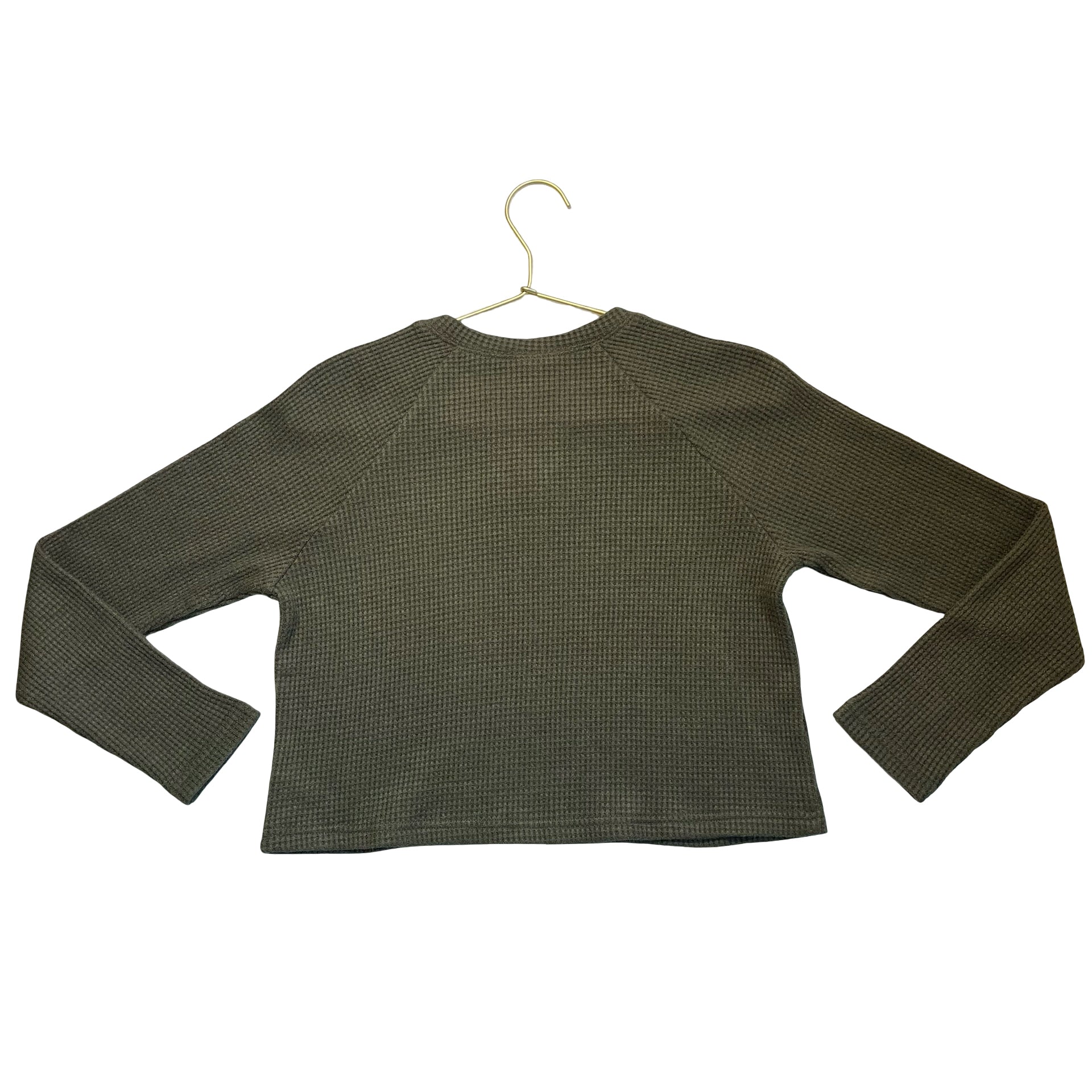 Treasure & Bond Olive Green Waffle Shirt - Size L 10-12