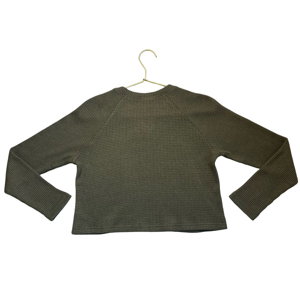 Treasure & Bond Olive Green Waffle Shirt - Size L 10-12