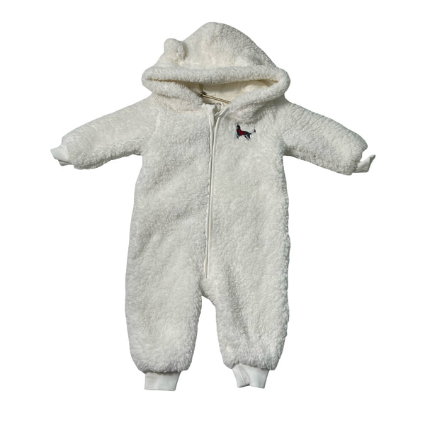 Petit Lem Ivory Sherpa Bunting - Size 6 Mo