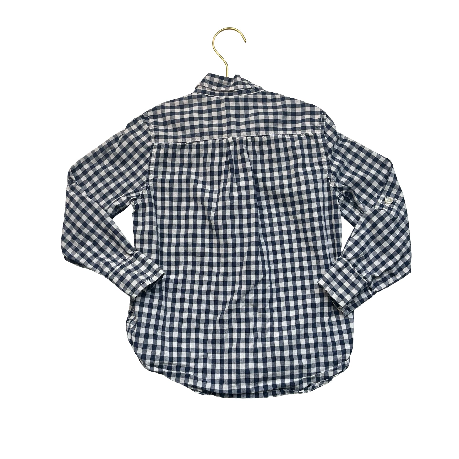 Baby Gap Navy Check Button Down Shirt - Size 5