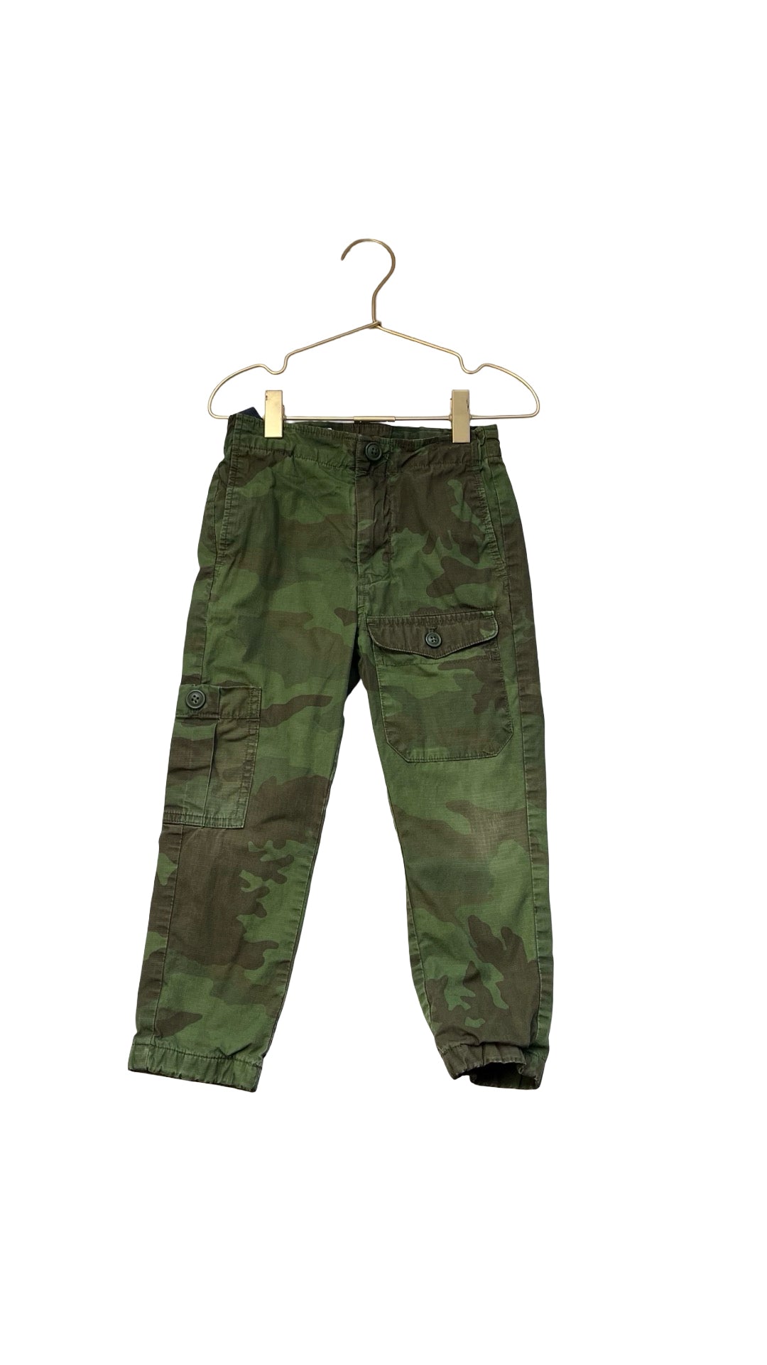Crewcuts Jersey-Lined Green Camouflage Cargo Pants - Size 5