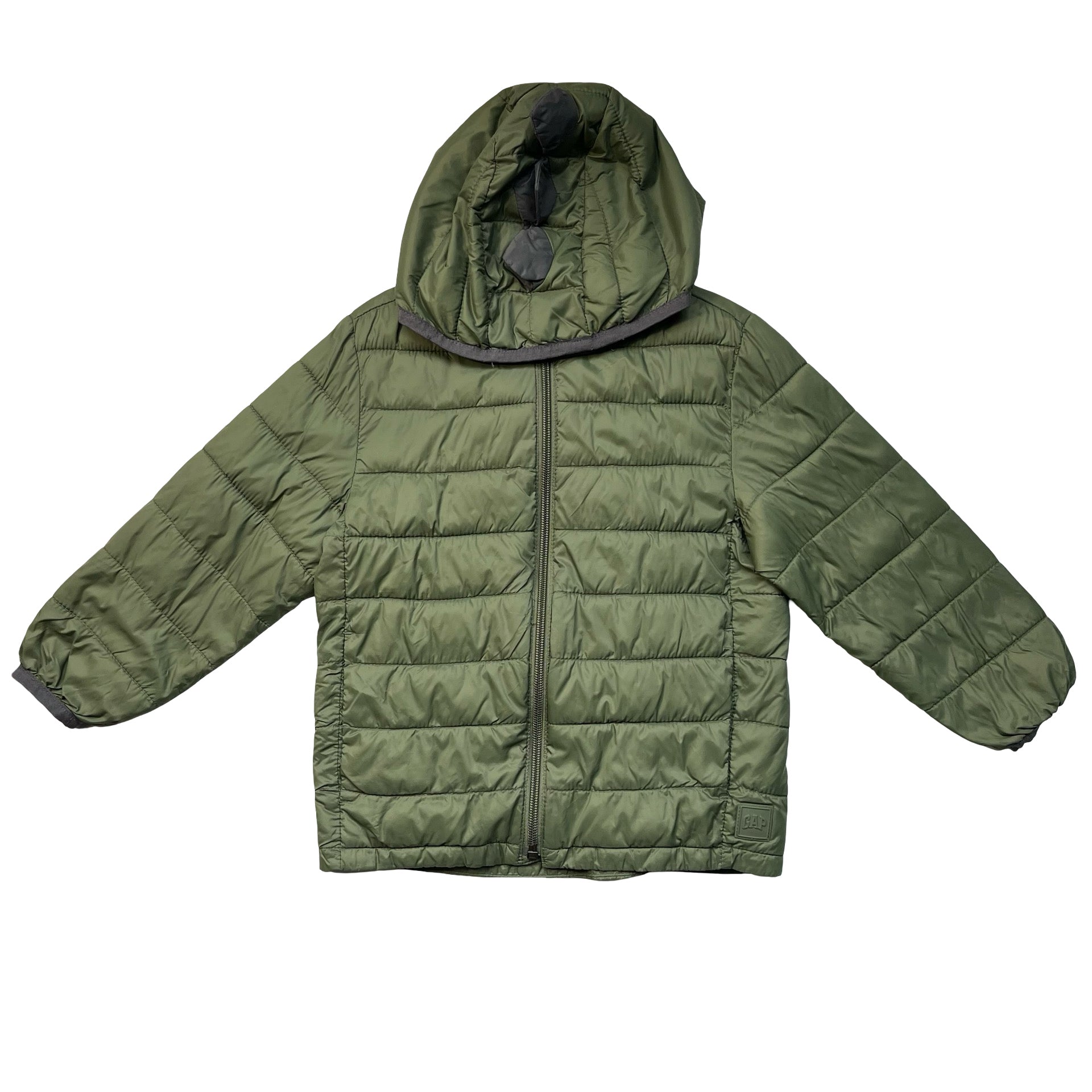 Baby Gap Primaloft Olive Green Lightweight Hooded Puffer Jacket - Size 4