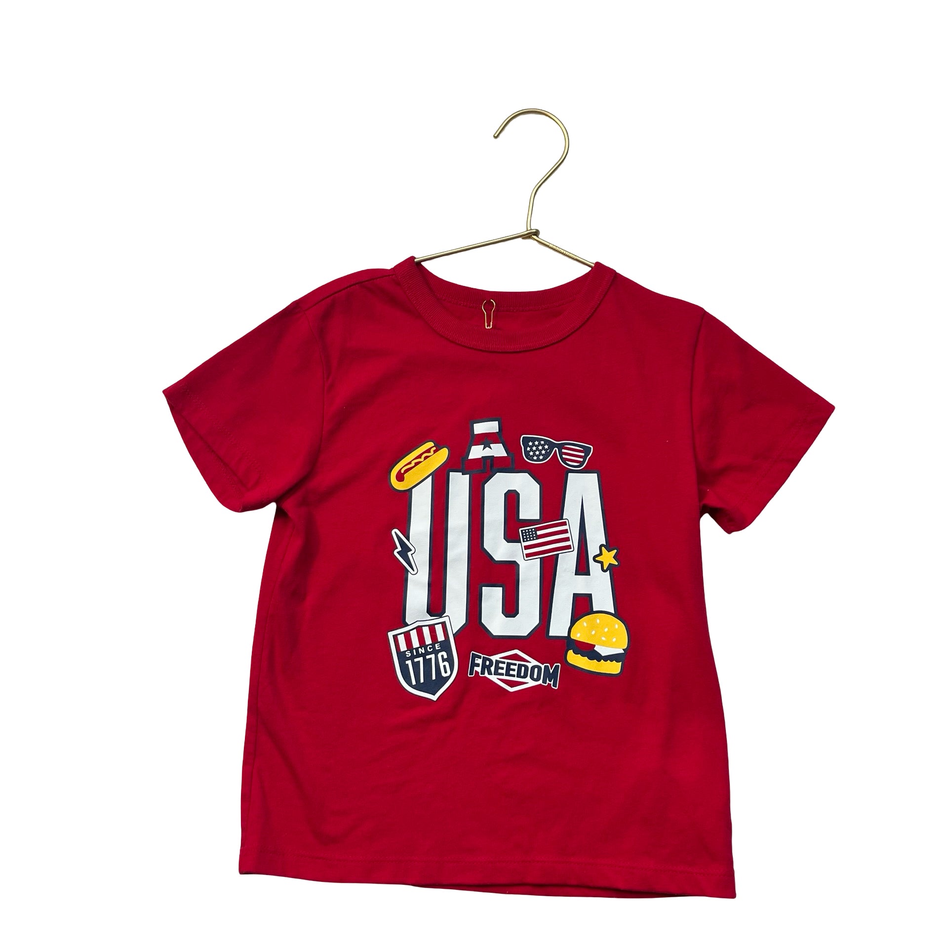 Children's Place Red USA Graphic T-Shirt - Size XS 4