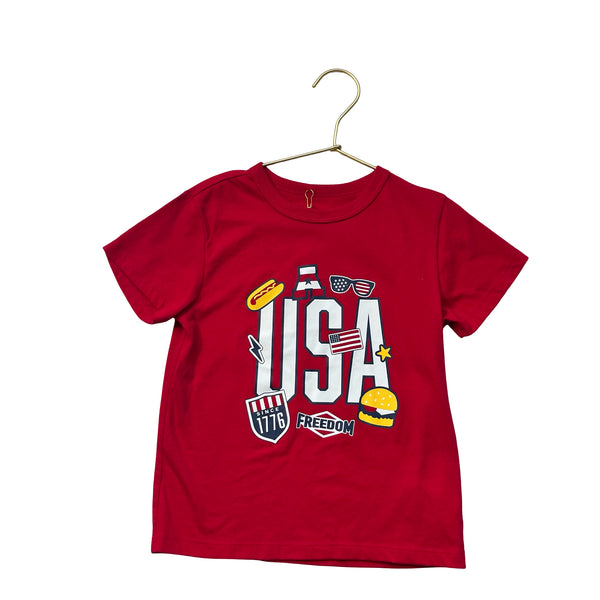 Children's Place Red USA Graphic T-Shirt - Size XS 4