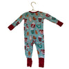 Little Sleepies Teal Christmas Cookies One-Piece PJs - Size 3-6 Mo