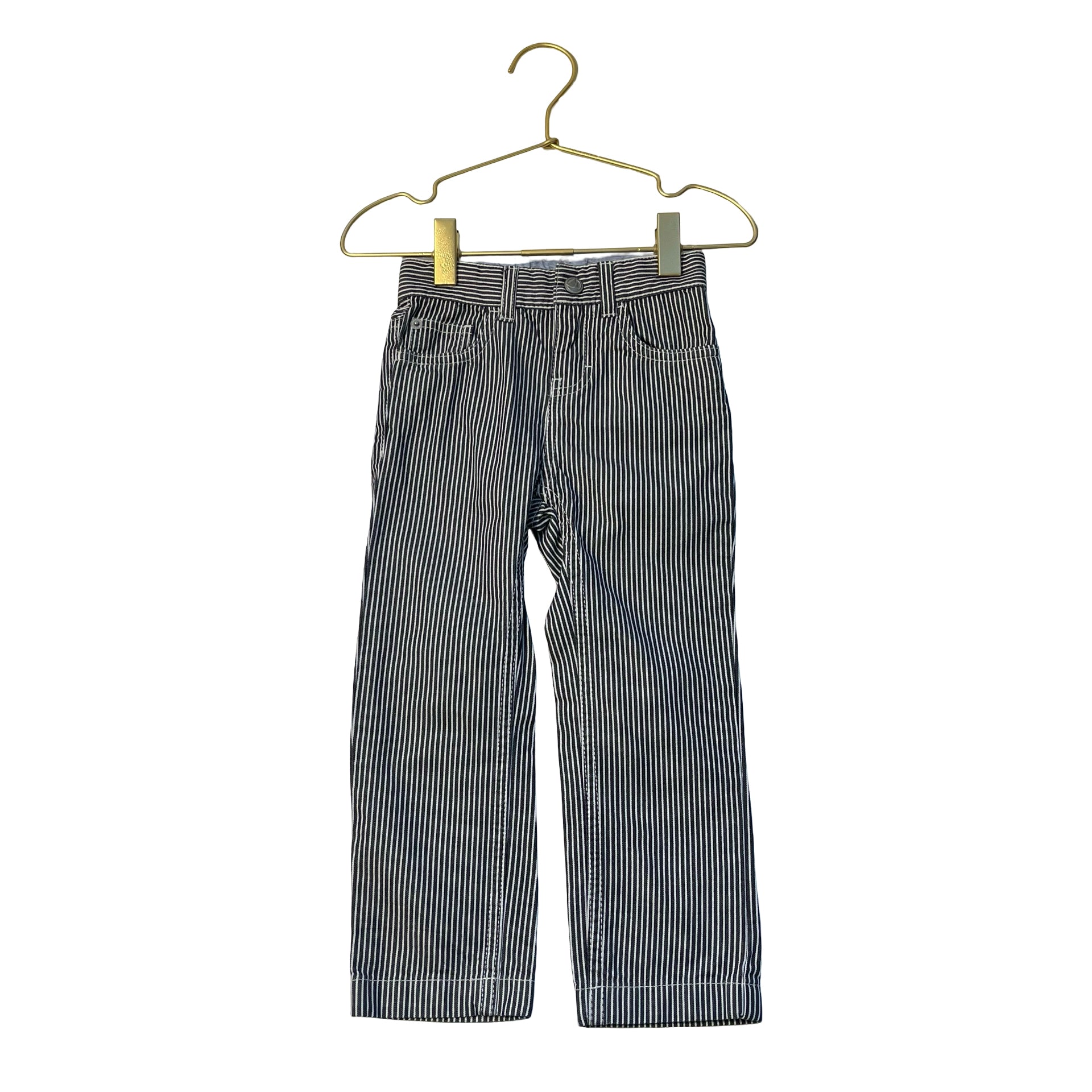 Petit Bateau Navy & White Striped Denim Jeans - Size 3