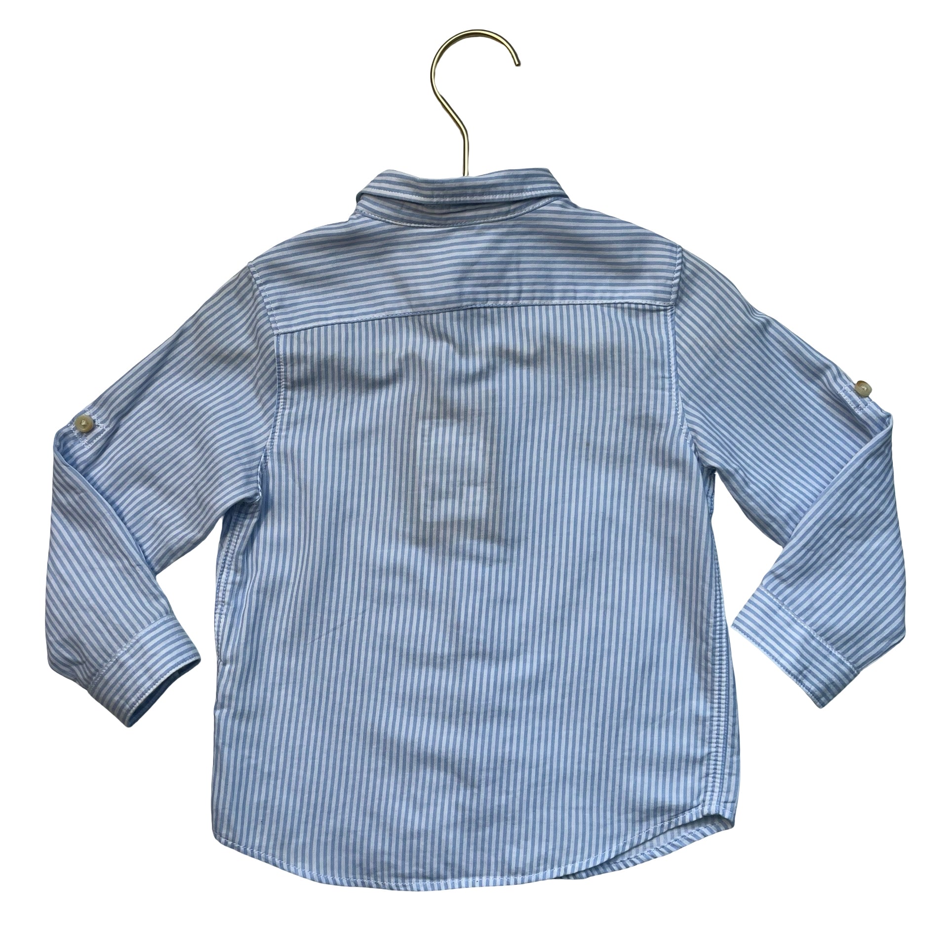 Zara Blue & White Striped Button Down Shirt - Size 18-24 Mo