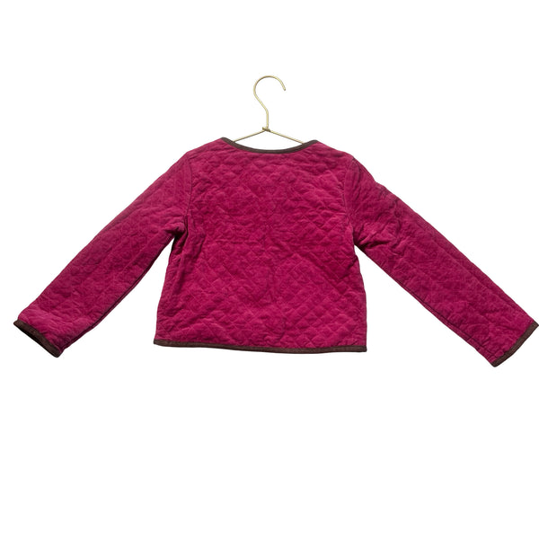 Janie and Jack Raspberry Pink Quilted Velvet Jacket - Size 3-4