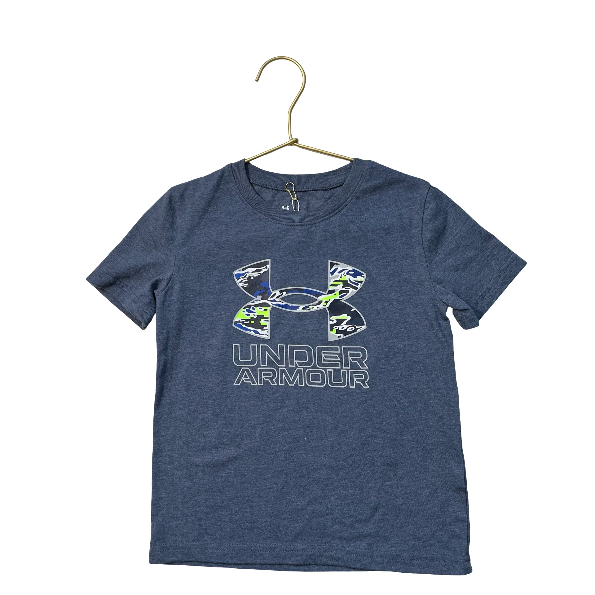 Under Armour Heather Blue Camo Logo T-Shirt - Size 4