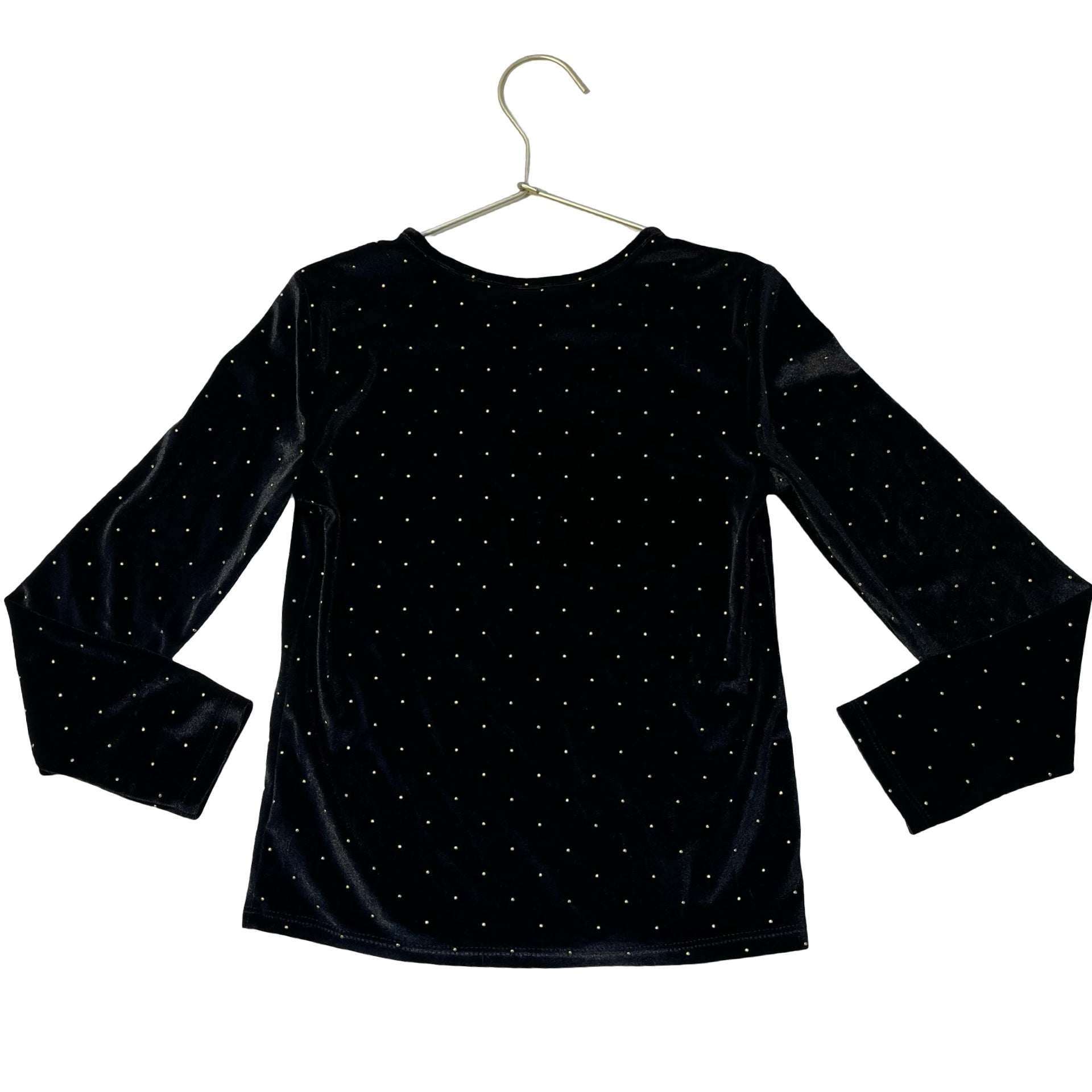 Old Navy Gold Studded Black Velour Top - Size M 8
