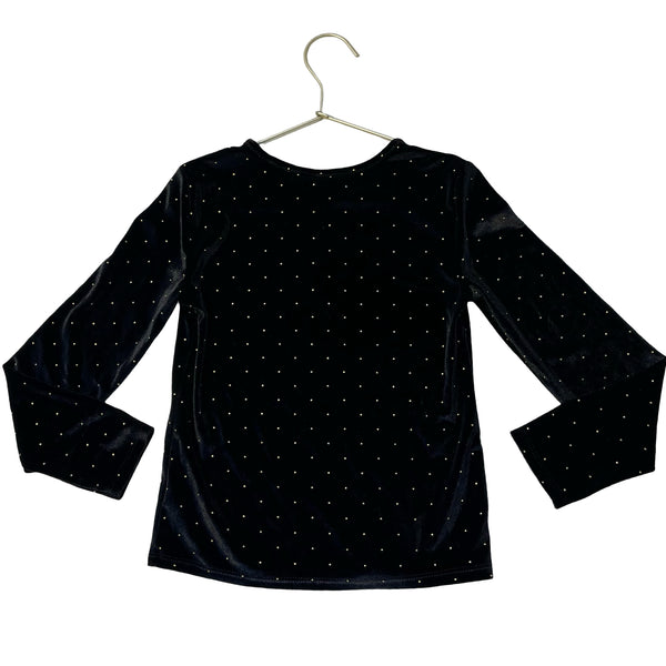 Old Navy Gold Studded Black Velour Top - Size M 8