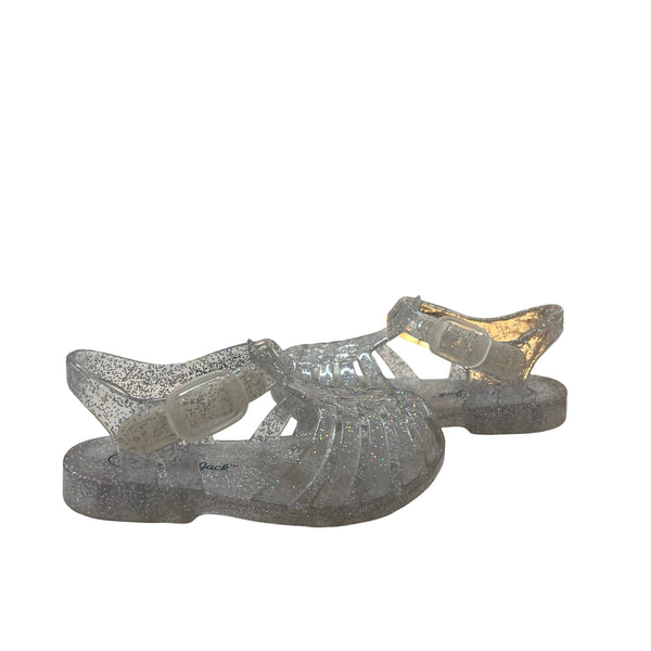 Cat & Jack Clear & Silver Sparkle Closed-Toe Jelly Sandals - Size 5