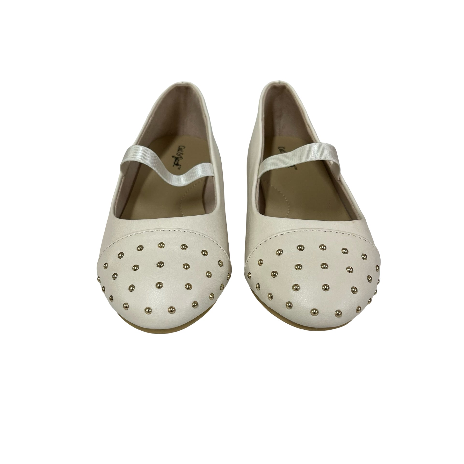 Cat & Jack Ivory & Gold Studded Shoes - Size 10