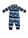 Reima Blue Mountain Print Knit Fleece One-Piece - Size 80 (12-18 Mo)