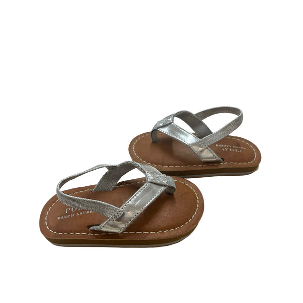 Polo Ralph Lauren Silver Flip Flop Sandals - Size 6