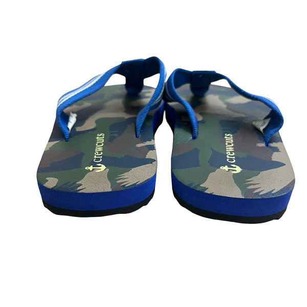 Crewcuts Blue & Camo Flip Flops - Size K9