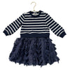 Crewcuts Navy & White Sweatshirt & Metallic Tulle Dress - Size 2