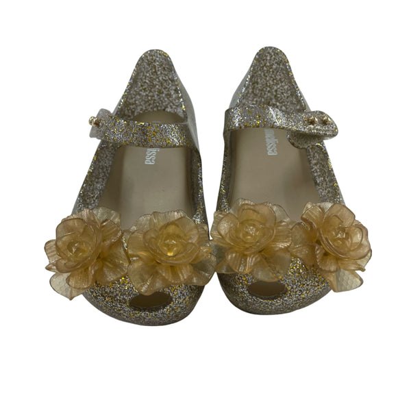 Mini Melissa Gold Glitter 'Ultragirl Springtime' Shoes - Size 7