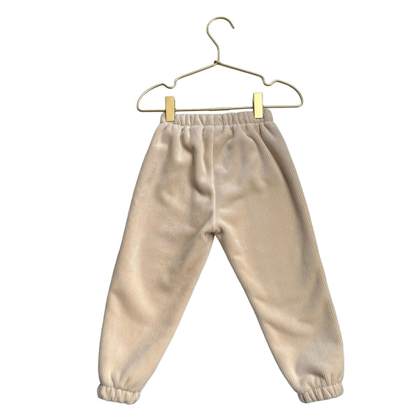 Zara Ivory Ribbed Velour Joggers - Size 2-3