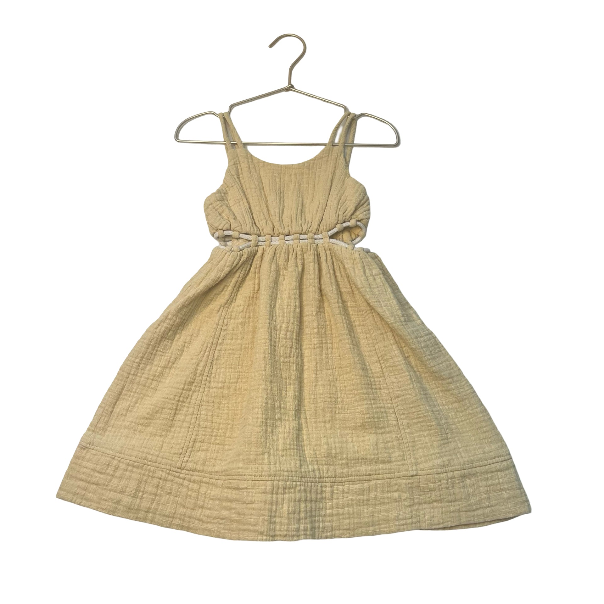 Zara Yellow Cotton Gauze Dress - Size 7