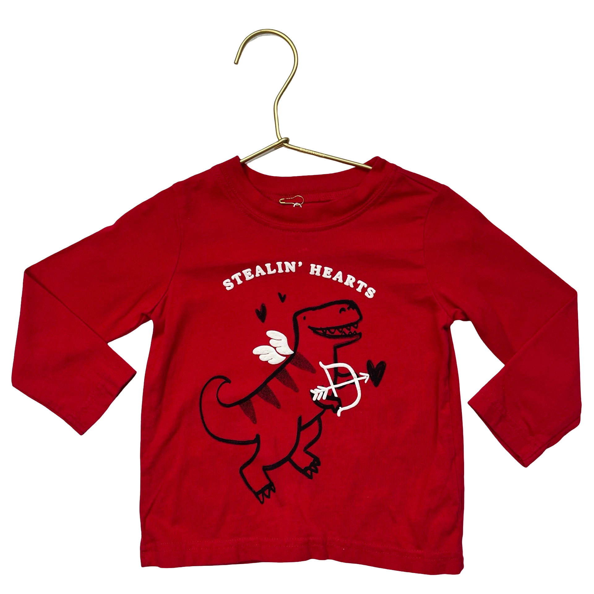 Carter's Red Dino 'Stealin' Hearts' Shirt - Size 18 Mo
